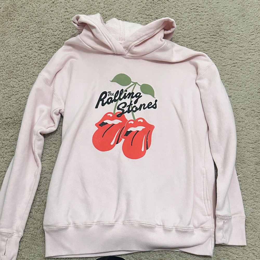 Abercrombie Kids Light Pink Rolling Stones Hoodie